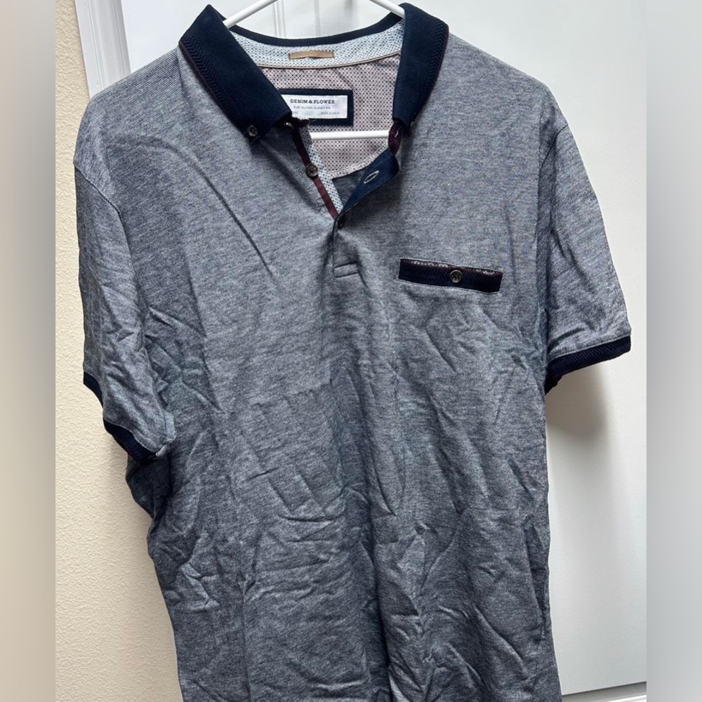 Denim&flower Gray Polo Shirt for Men